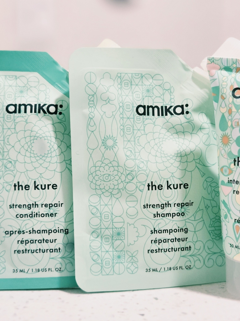 amika the kure Strength Repair Shampoo & Conditioner Pack - Mint Green